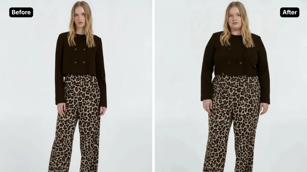 Plus-size фото, созданное AI Fat Filter