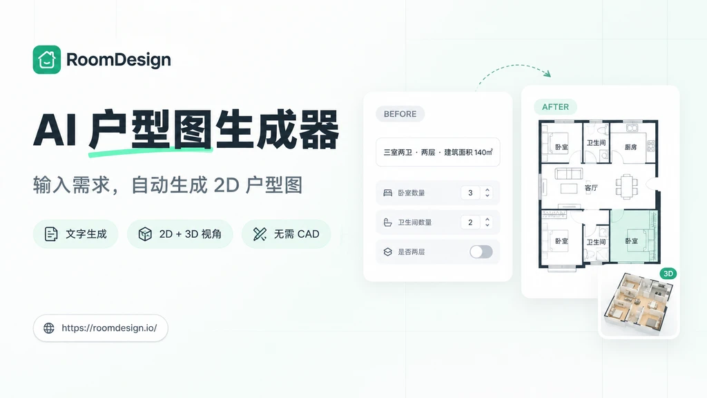 AI 戶型圖生成器 - 免費在線建立 2D 和 3D 佈局
