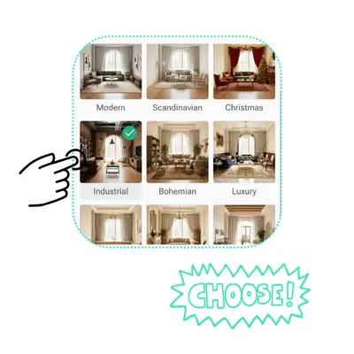 AI 客厅设计 - 选择您的风格 | RoomDesign