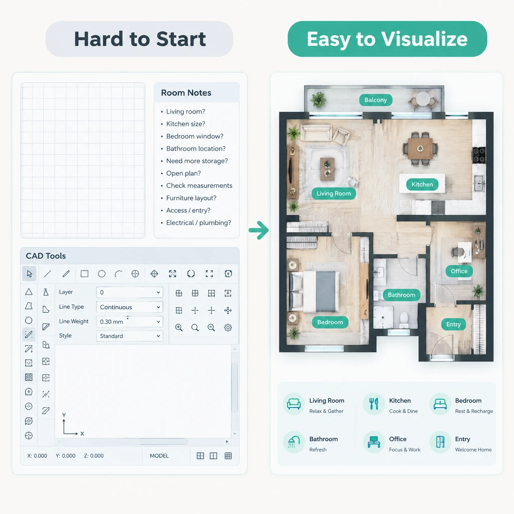 Turn Unclear Space Ideas Into Floor Plans