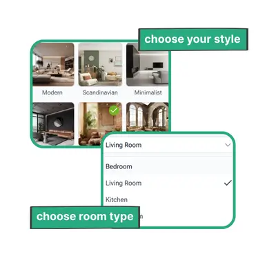 RoomDesign : Étape 2 – Choisissez un style ou décrivez des changements