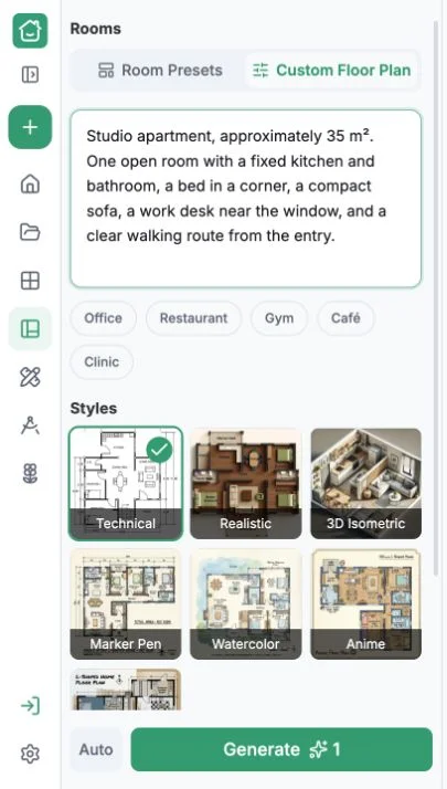 The screenshots below show the actual product controls