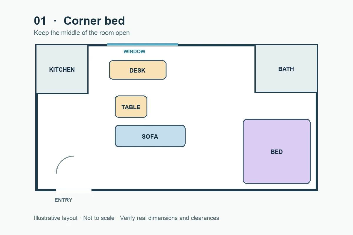 Put the Bed in a Corner to Free the Center
