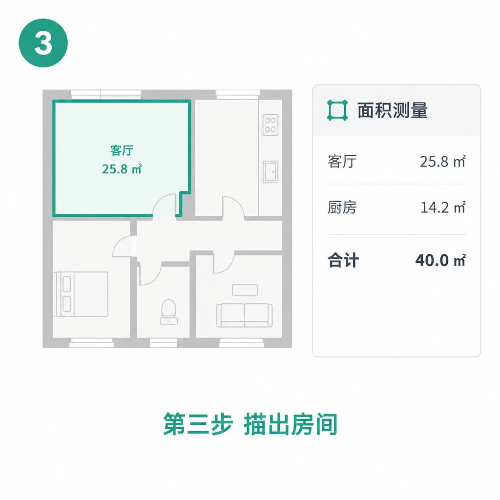 第三步、描出房间