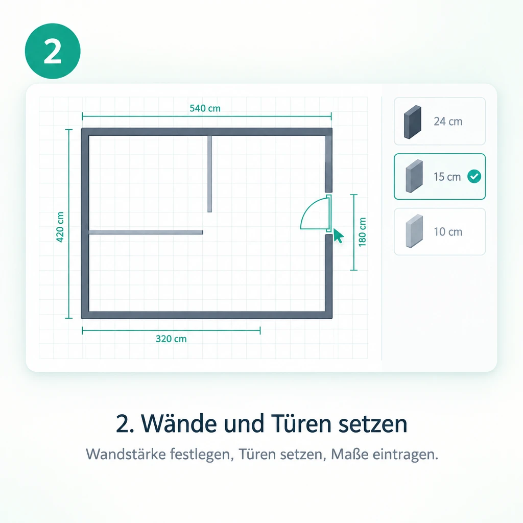2. Wände und Türen setzen