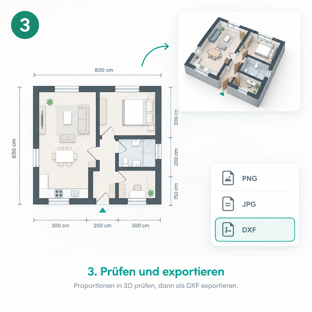 3. Prüfen und exportieren