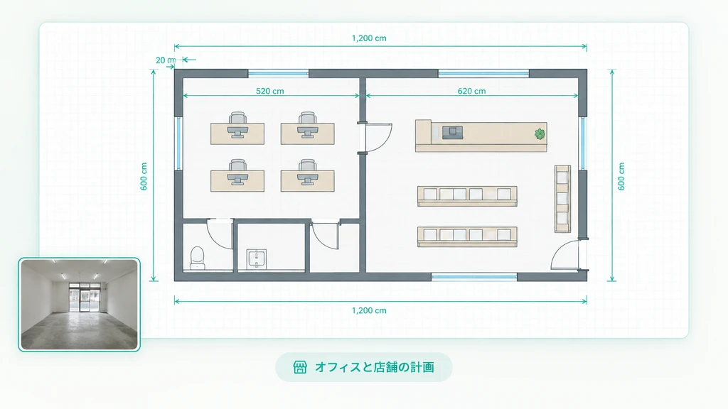 オフィスと店舗の計画