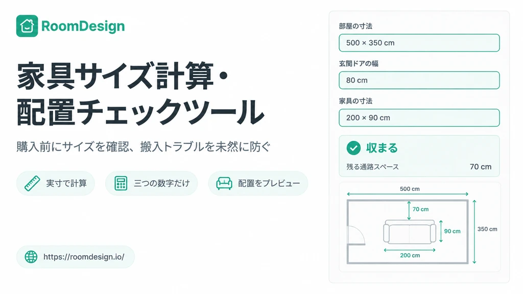 家具サイズ計算・配置チェックツール