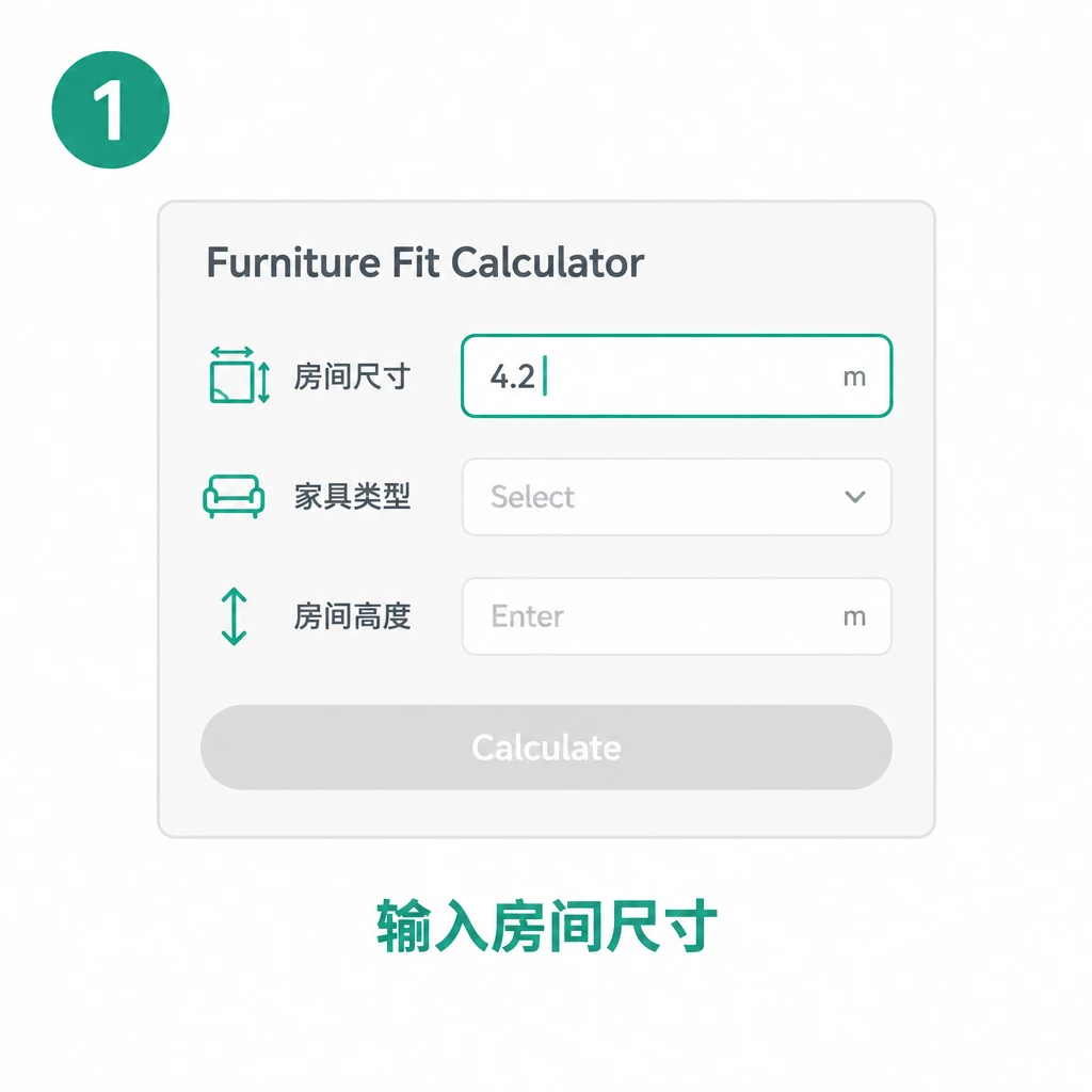步驟 1:輸入房間尺寸
