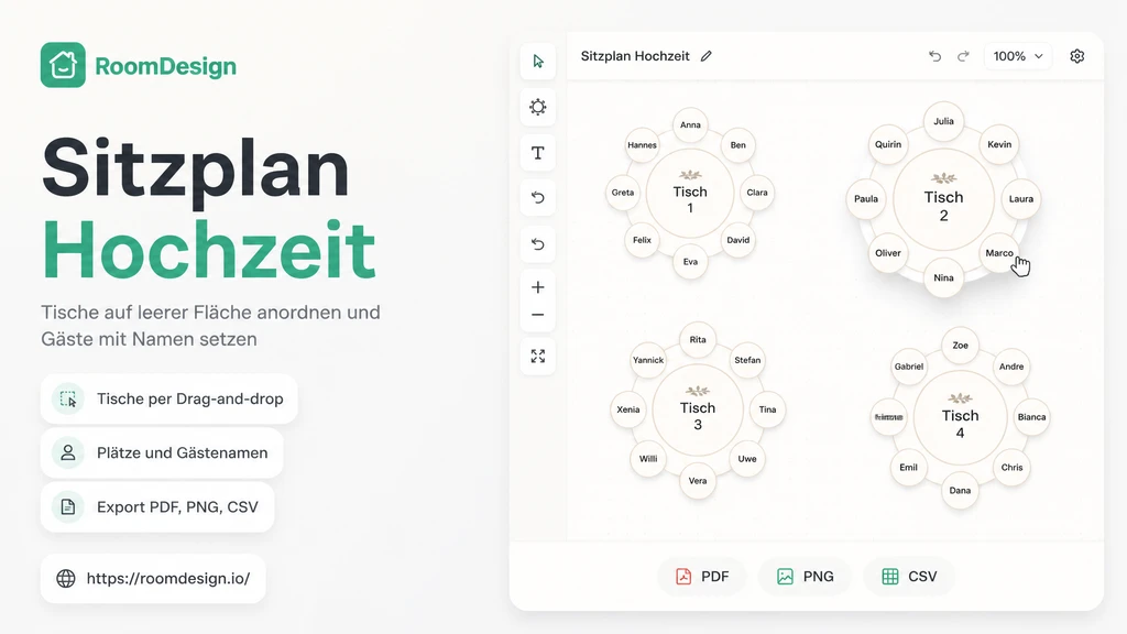Sitzplan Hochzeit – kostenlos Tischordnung online planen