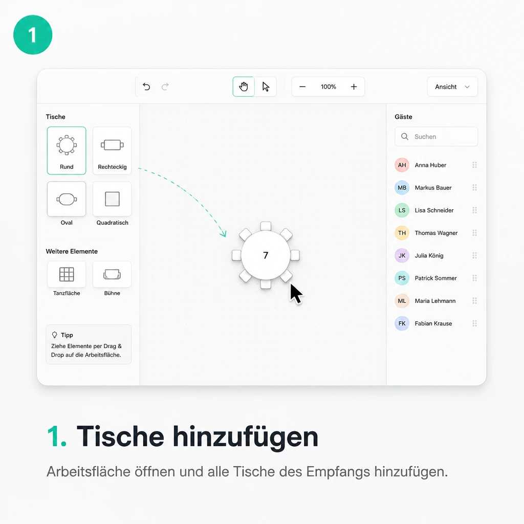 1. Tische hinzufügen