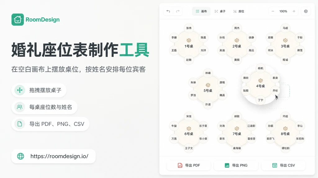 免费婚礼座位表制作工具|安排桌位与宾客座位