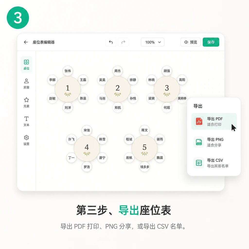 第三步、导出座位表