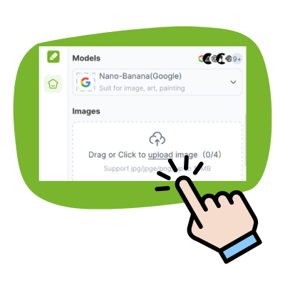 Éditeur d'Images IA : Étape 1 - Téléchargez l'image que vous souhaitez modifier, JPG ou PNG accepté