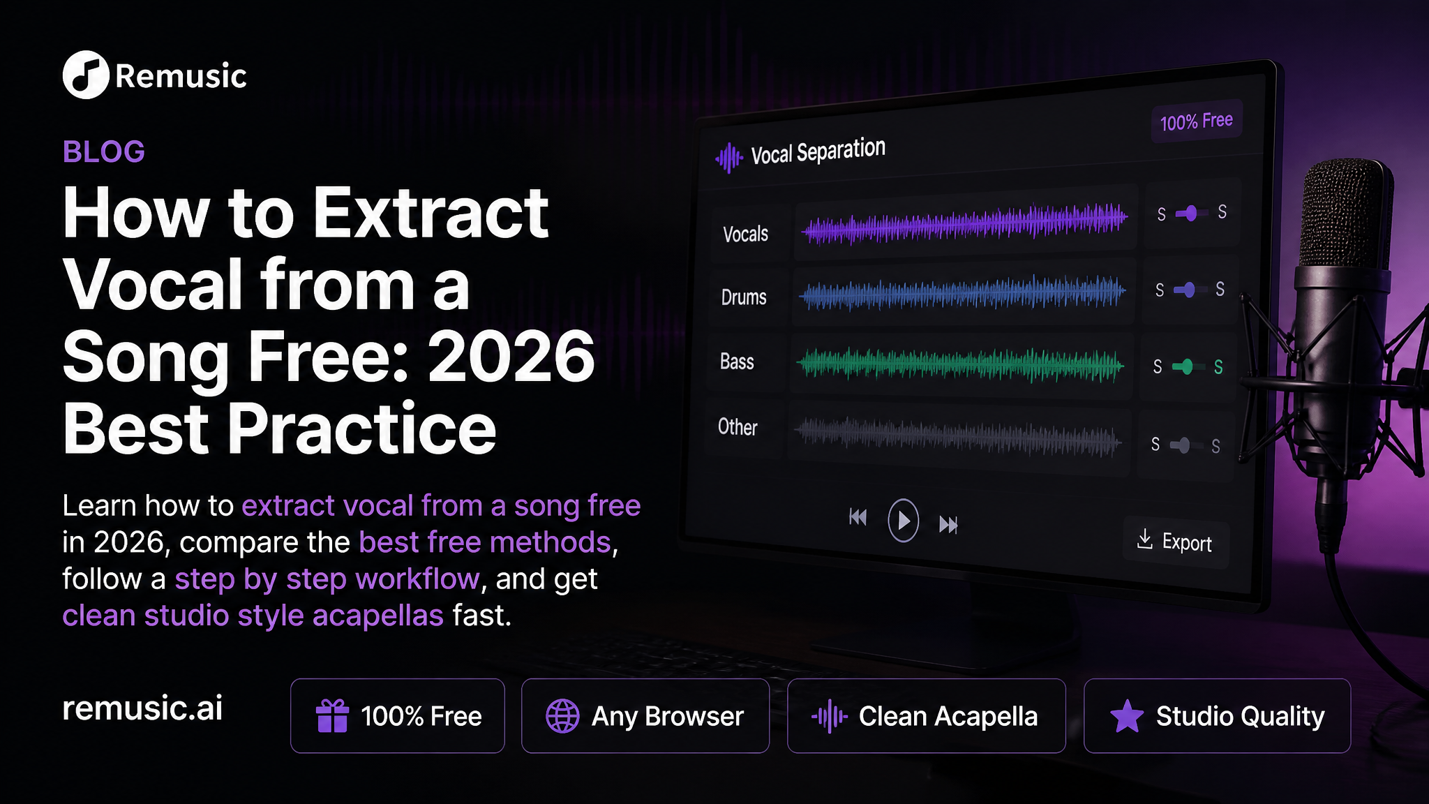 How to Extract Vocal from a Song Free: 2026 Best Practice