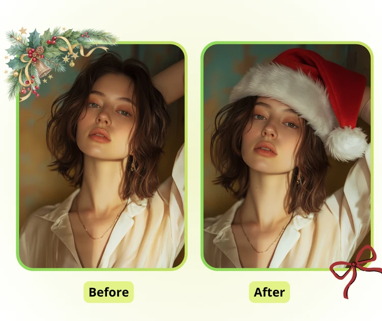 Añade un Gorro de Santa al Instante con Detección Inteligente de Rostros