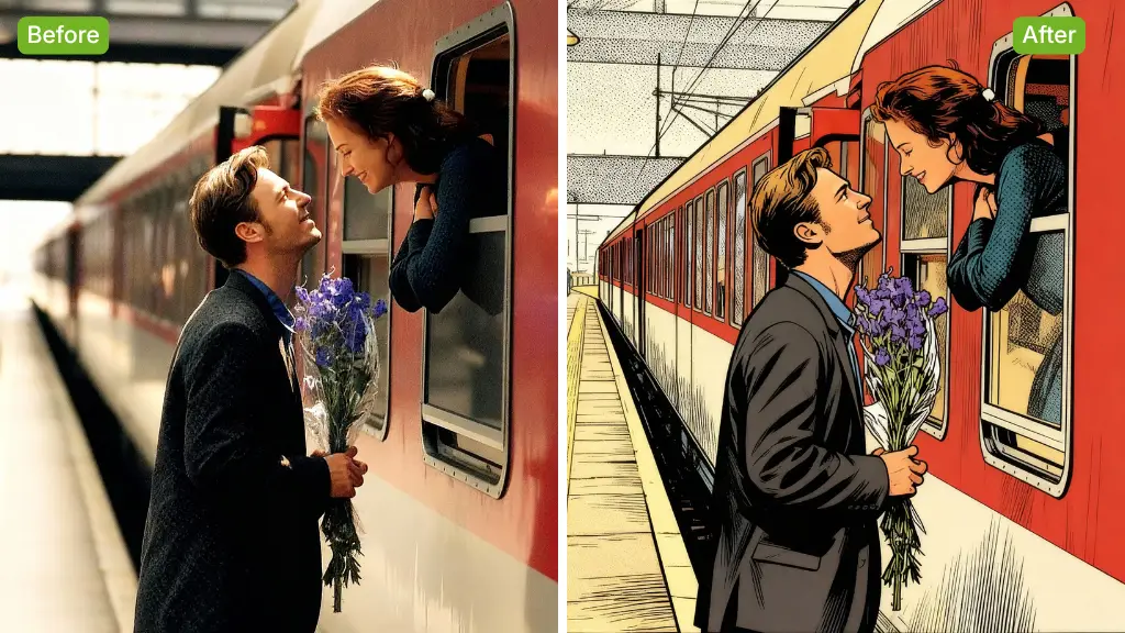 AI Anime Generator Beispiel: Klassisch nachher