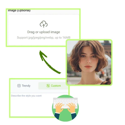 مولد الصور الرمزية بالذكاء الاصطناعي: الخطوة 1: ارفع صورة أو أدخل نصًا