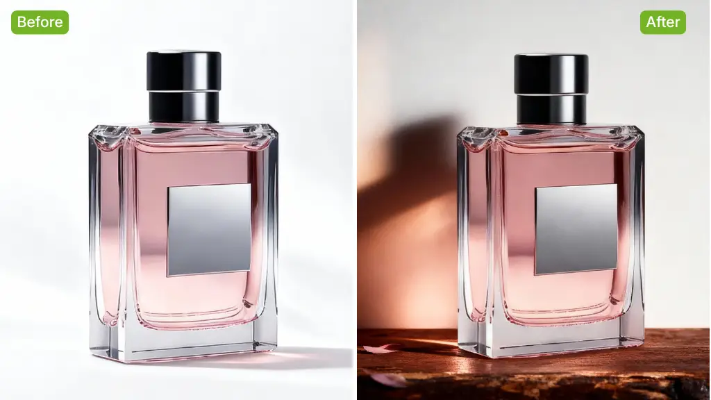 AI Background Changer Beispiel: Parfum nachher