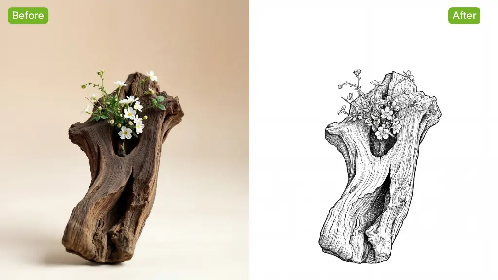 AI Coloring Page Generator Beispiel: Mandala nachher