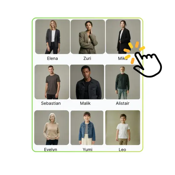 Paso 2 Seleccionar Modelo - Generador de Modelos de Moda IA