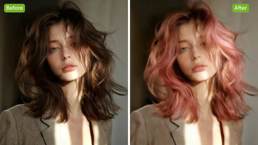 AI Hair Color Changer Beispiel: Braun vorher