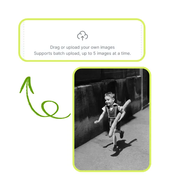 AI Image Colorizer - Step 1: Upload a Black and White Photo