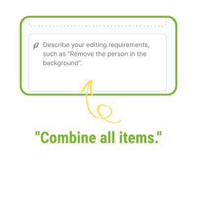 Combineur d'Images IA : Étape 2 : Entrez une Instruction ou Cliquez sur Générer