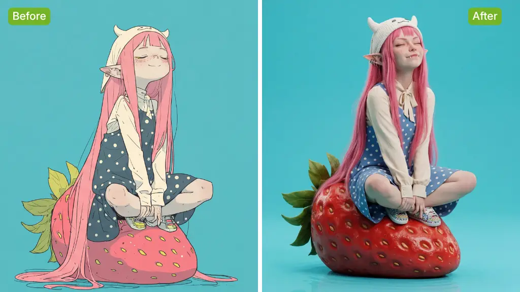 KI-Bildeditor Beispiel: Haarfarbe ändern nachher