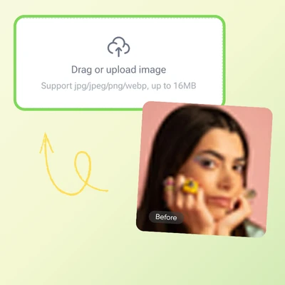 Инструмент для повышения резкости изображений с ИИ - Шаг 1: Загрузите ваше размытое фото