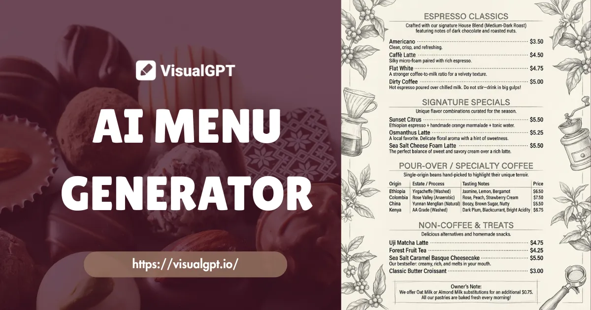 AI Menu Generator - Free Design Menu with Prompt Online