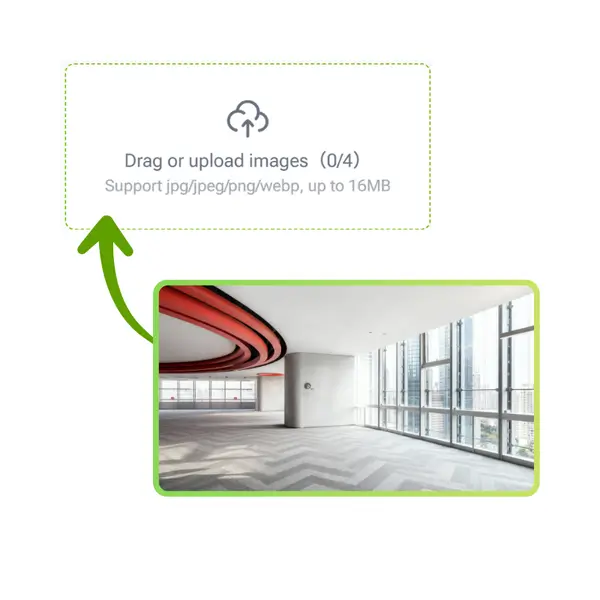 Generador de Diseño de Oficina con IA - Paso 1: Sube una Foto de Tu Oficina