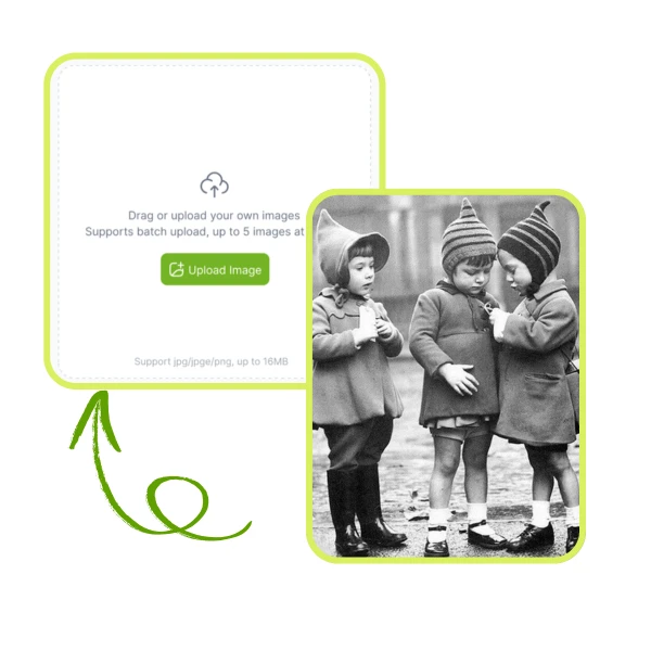 KI Alte Foto-Restaurierung - Schritt 1: Laden Sie Ihr altes Foto hoch