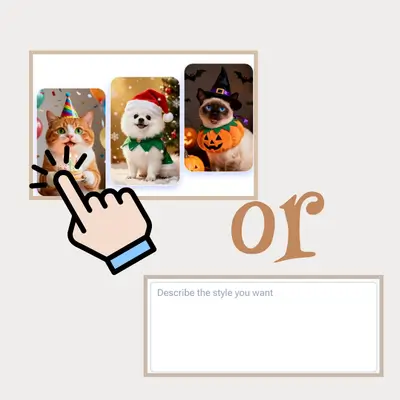 Generador de Retratos de Mascotas con IA - Paso 2: Elige un Estilo o Escribe Tu Propia Idea