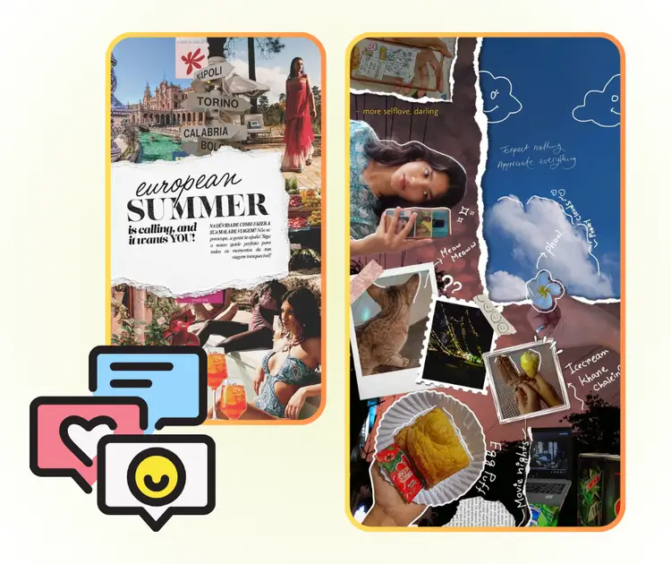 AIフォトコラージュメーカー：Instagram、Facebook、Pinterest向けソーシャルメディアコンテンツ作成