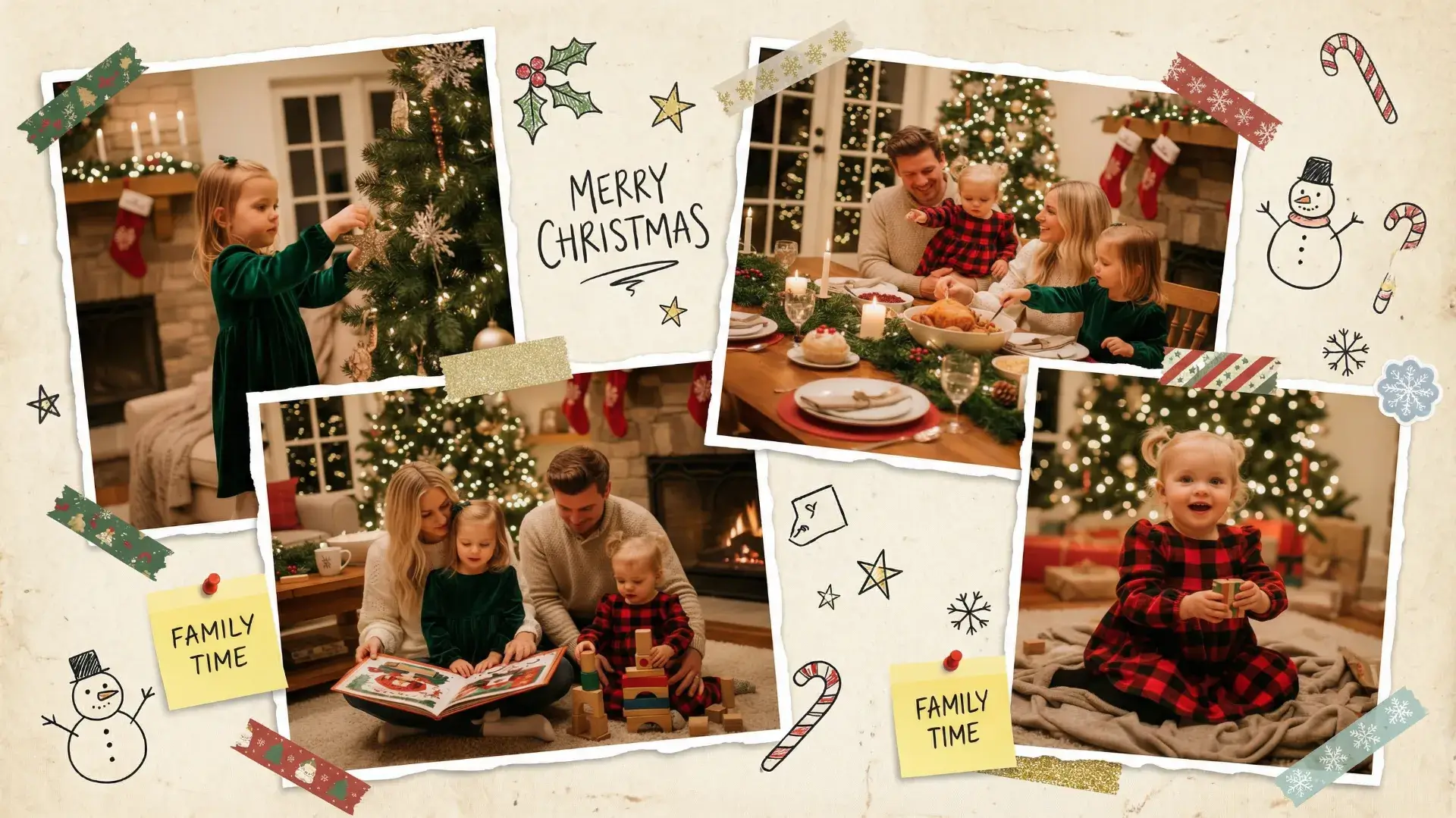 KI-Foto-Collage-Ersteller Beispiel: Familienerinnerungen