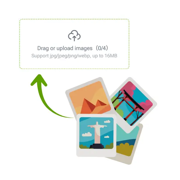 KI-Fotocollagen-Ersteller - Schritt 1: Laden Sie Ihre Fotos hoch