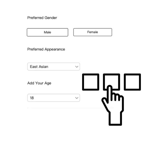 AI Soulmate Sketch - Step 2: Choose Gender, Ethnicity, and Age Range