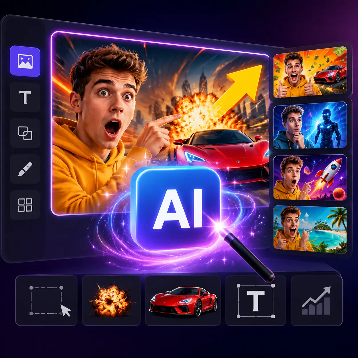 AI Thumbnail Maker for YouTube, Instagram, TikTok Free Online