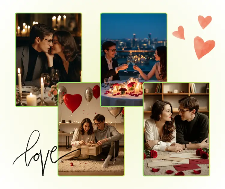 Plusieurs préréglages romantiques pour différents styles