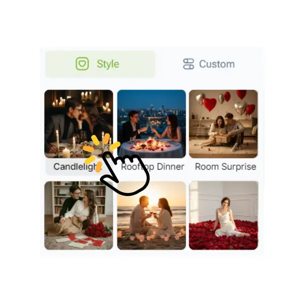 Étape 2 : Choisissez un préréglage de style Saint-Valentin romantique