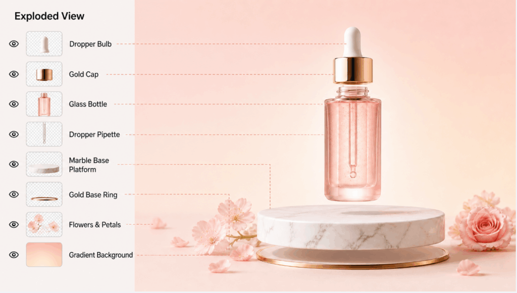 Layer Separation — Editable Skincare Banner