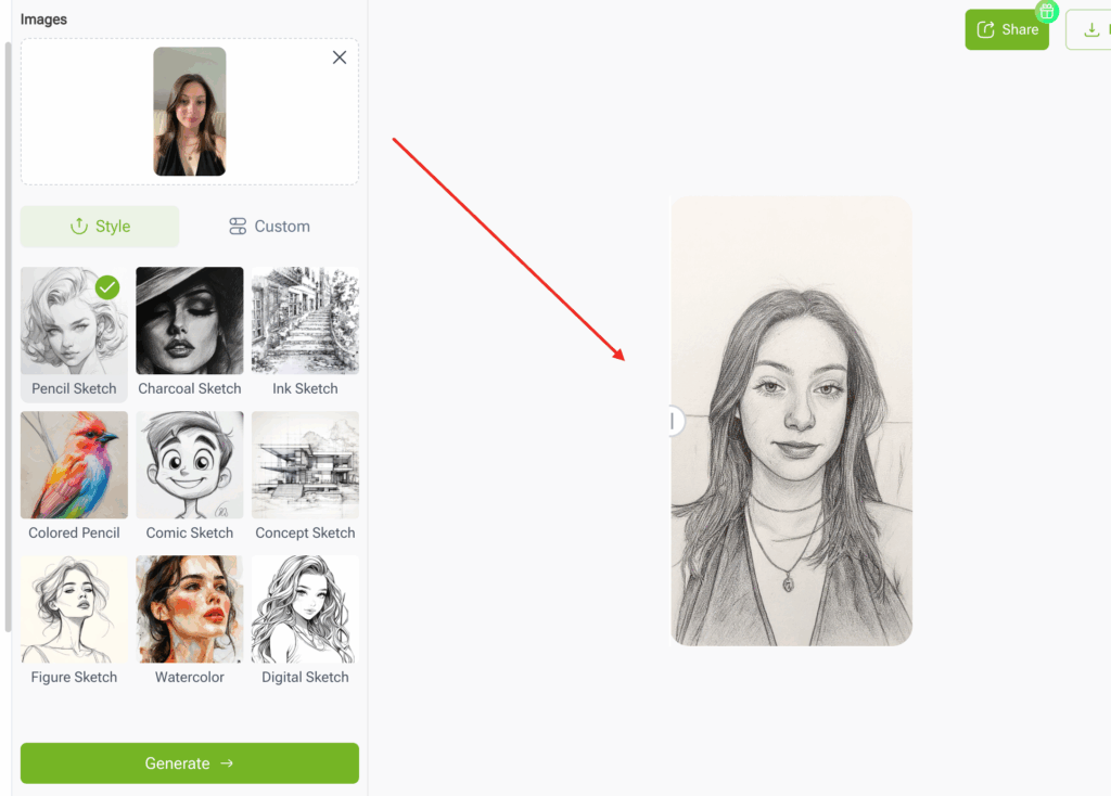 How to Turn a Photo into a Sketch:Step 3 - Generate the Sketch