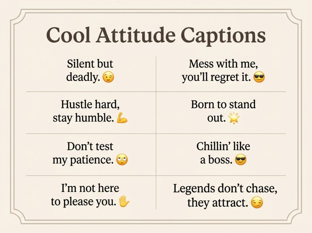 Short Attitude Captions for Instagram