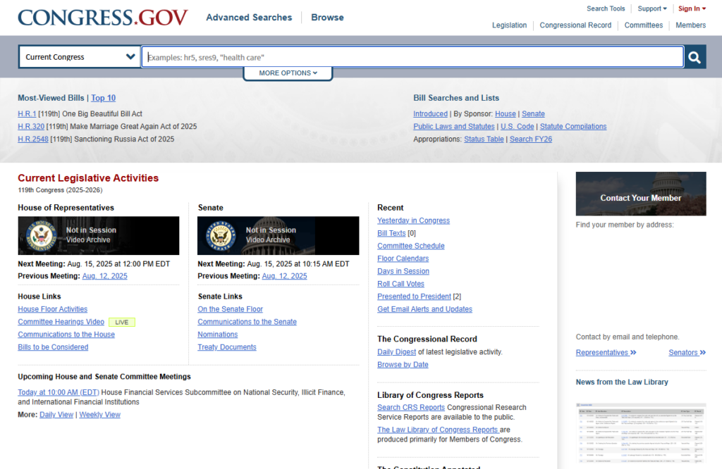 U.S. Government Educational Links