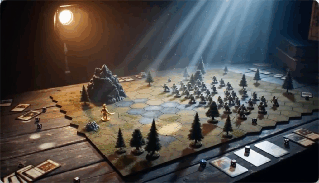 Tabletop fantasy miniatures epic battle