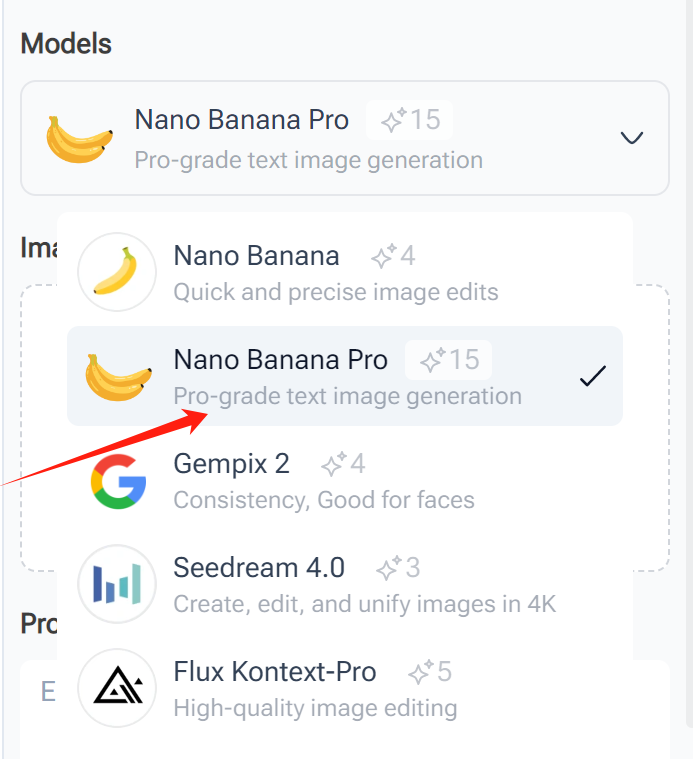 Select Nano Banana Pro as the Active Model