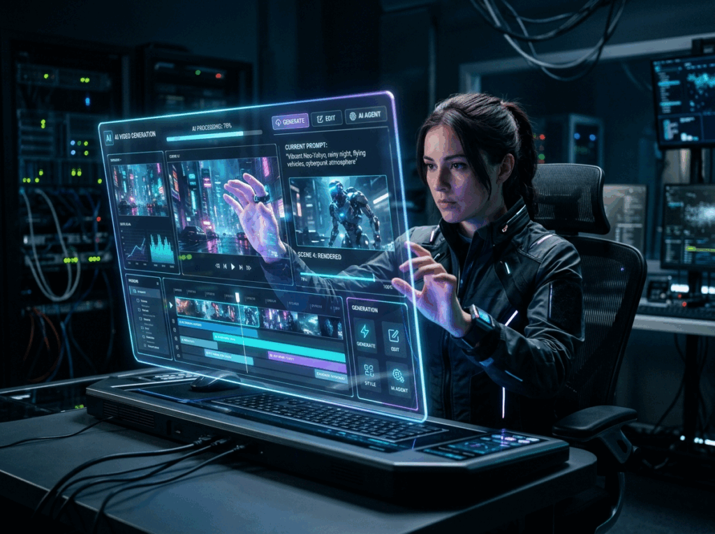 Futuristic AI video generation