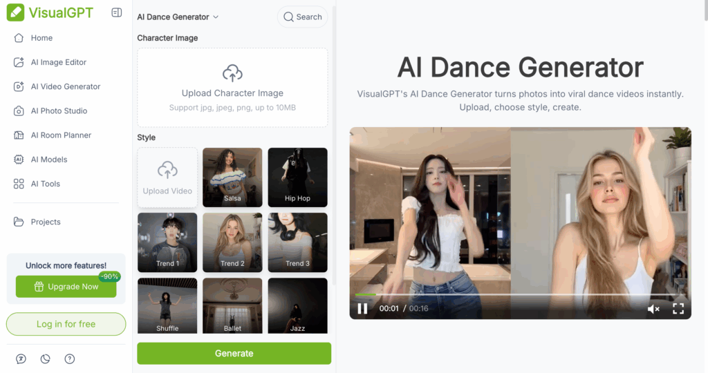 1. VisualGPT: The Undisputed Best AI Dance Generator Overall
