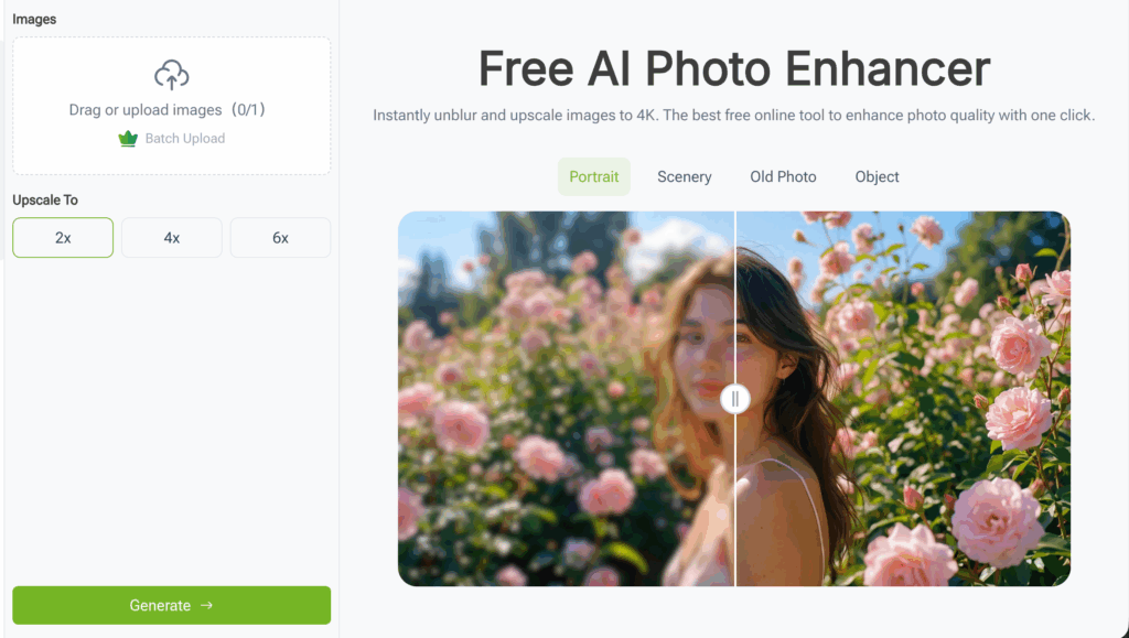 AI Photo Enhancer improves for Instagram